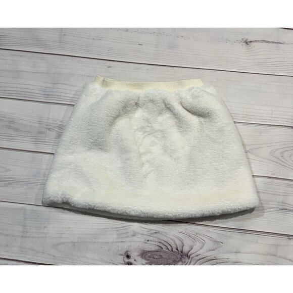 Reversible Kids Beige Faux Fur Mini Skirt Size 5T Fur-to-Satin Holiday Cozy - Picture 3 of 10